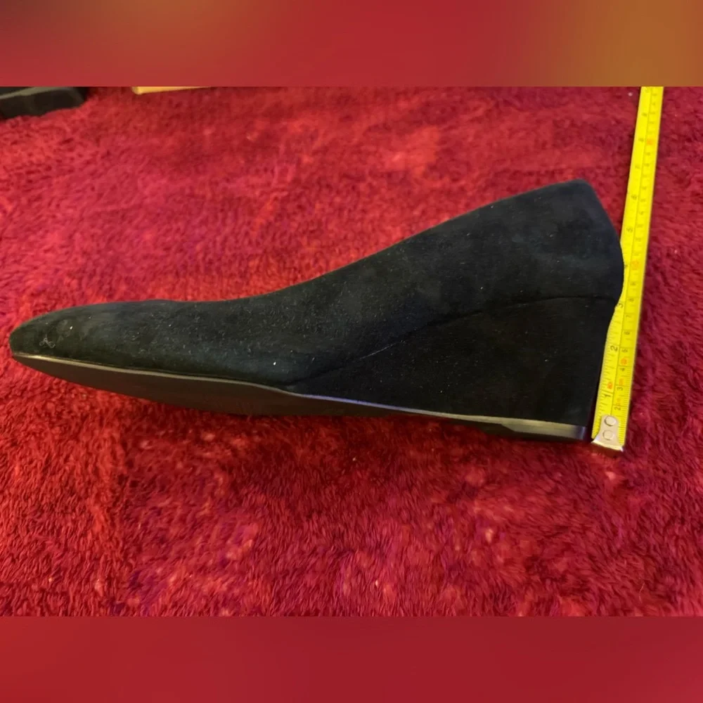 Genuine leather brand new black suede leatherwedge shoes - Picture 12 of 15
